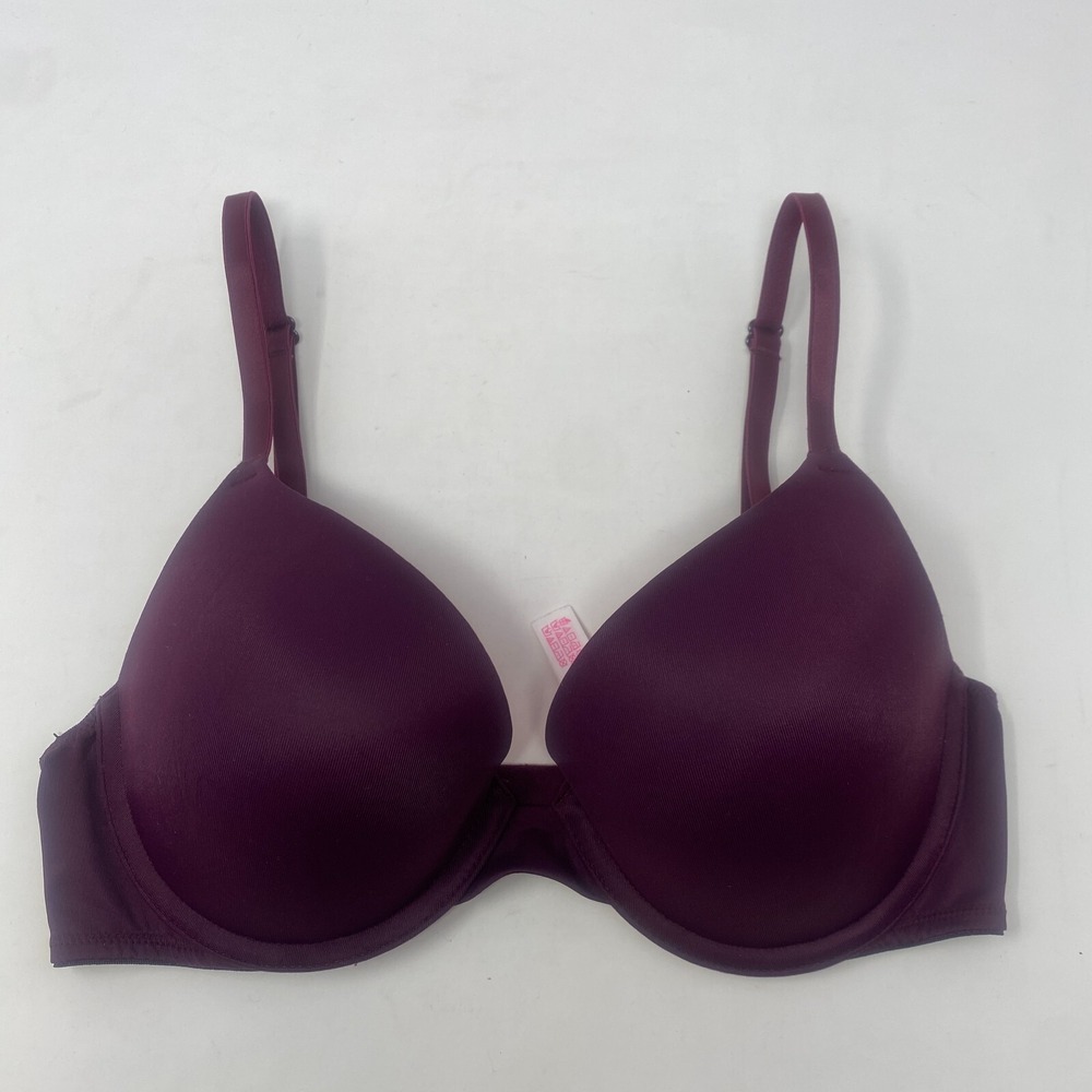 Victoria Secret Pink Push Up Full Coverage Padded Underwire Bra Purple Size 32C